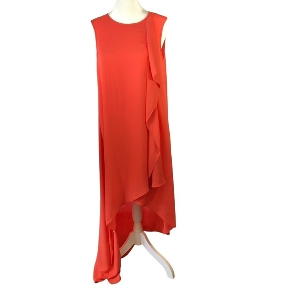 BCBGMaxAzria Dresses & Skirts - BCBG MaxAzria Flowy Dress Hailey Women XS Tangerine HiLow Hem Sleeveless